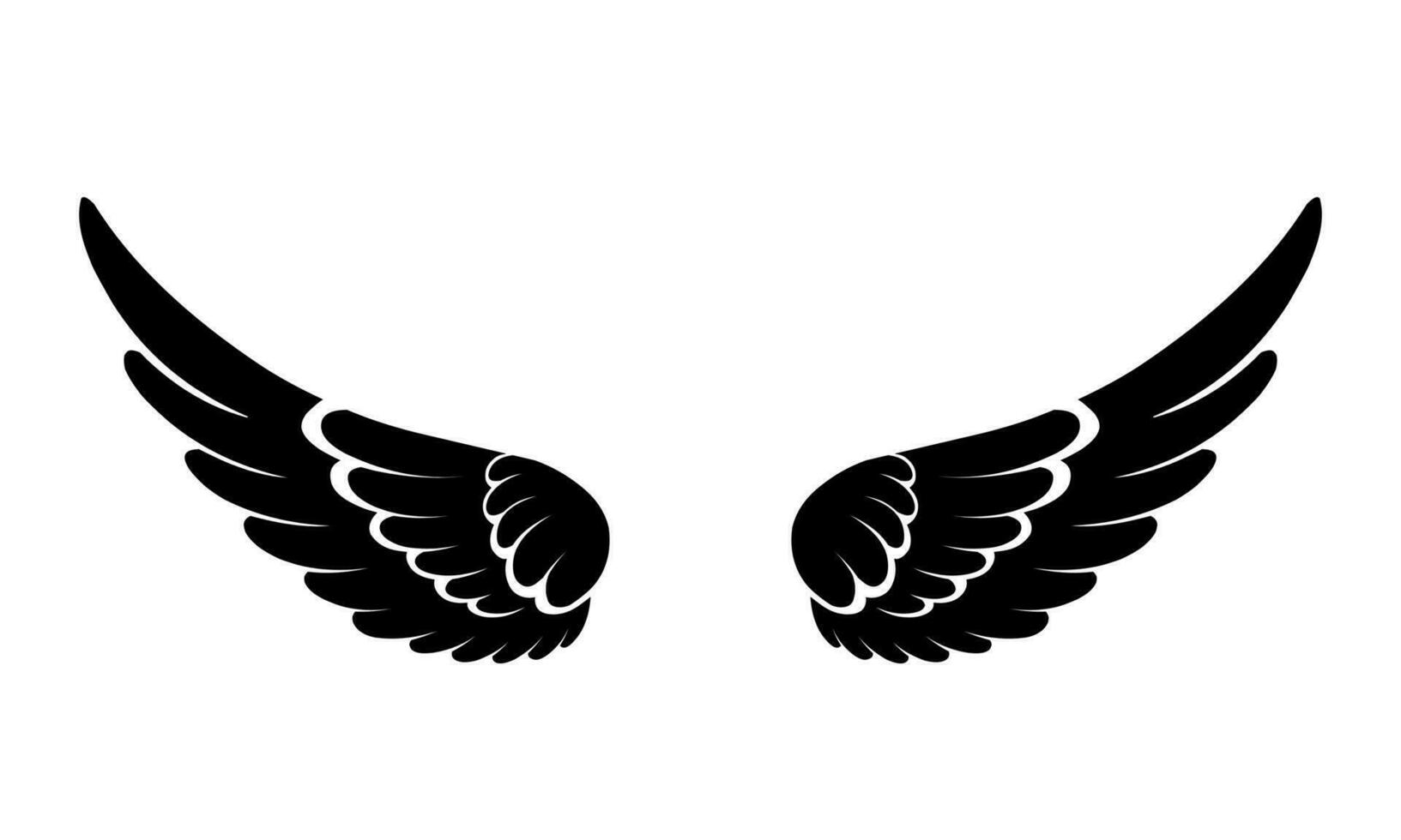 vector silhouette angel wings logo