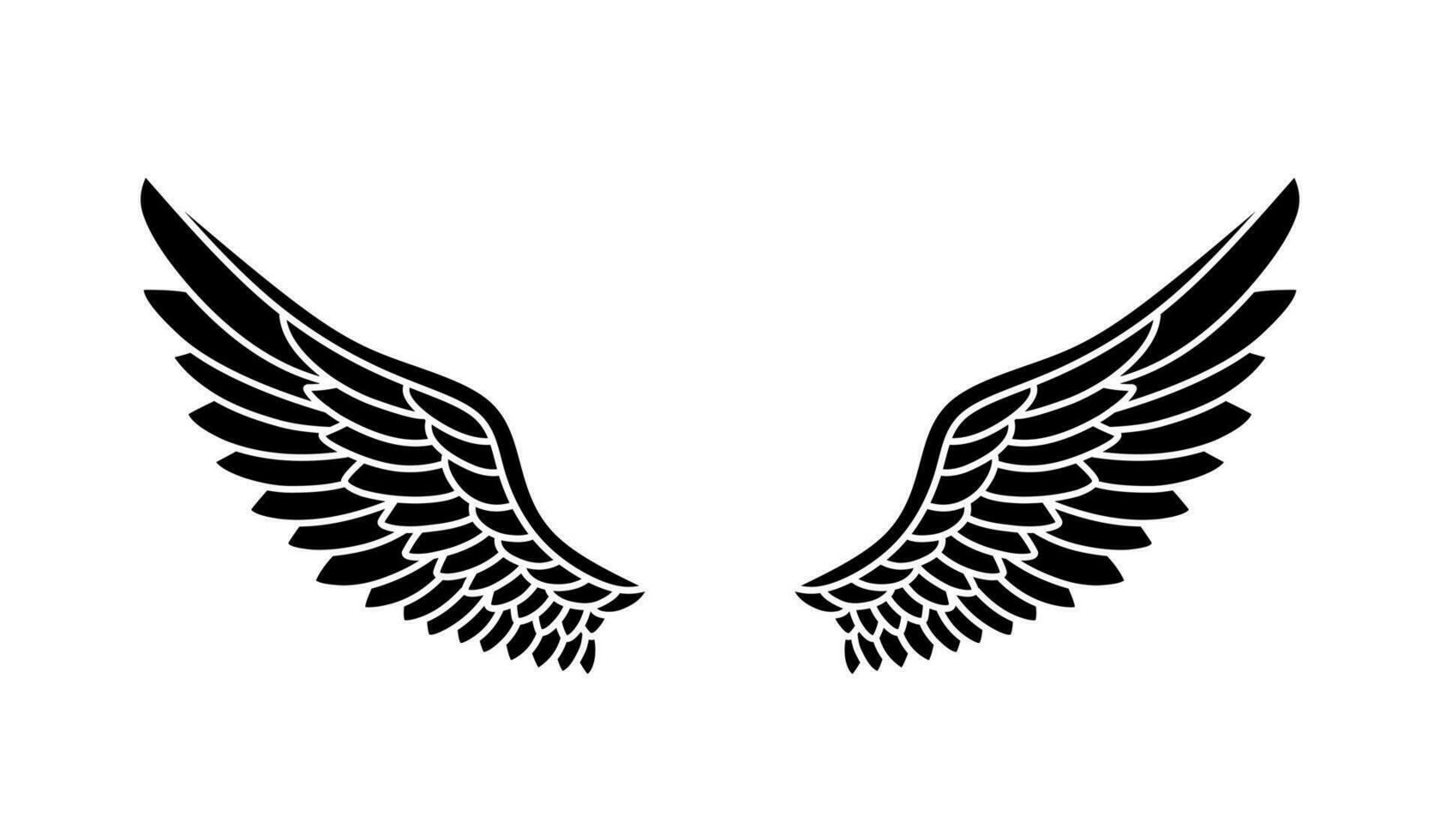 Vector silhouette of angel wings logo