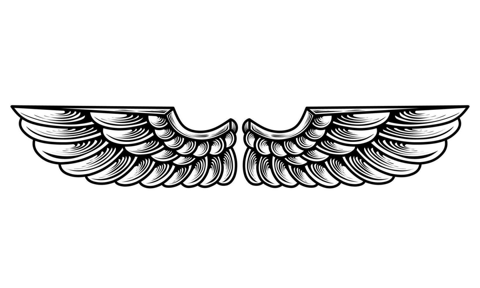 vector angel wings tribal tattoo