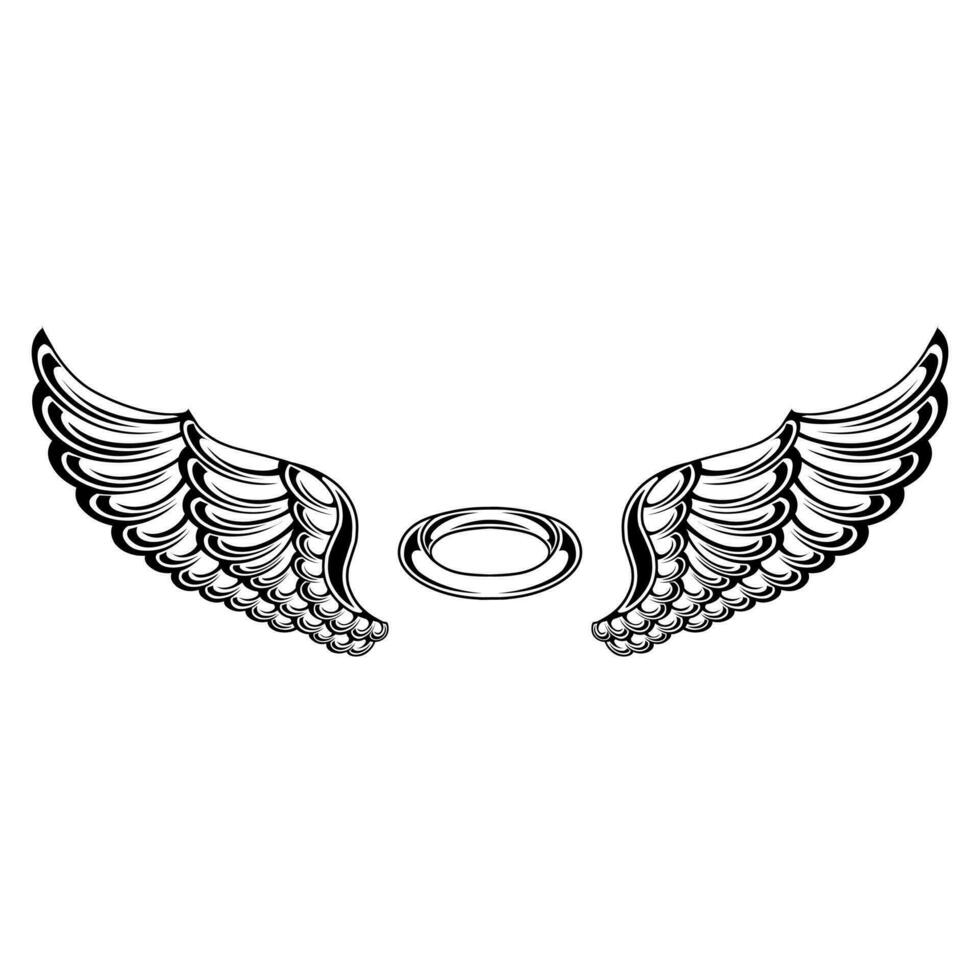 vector angel wings tribal tattoo