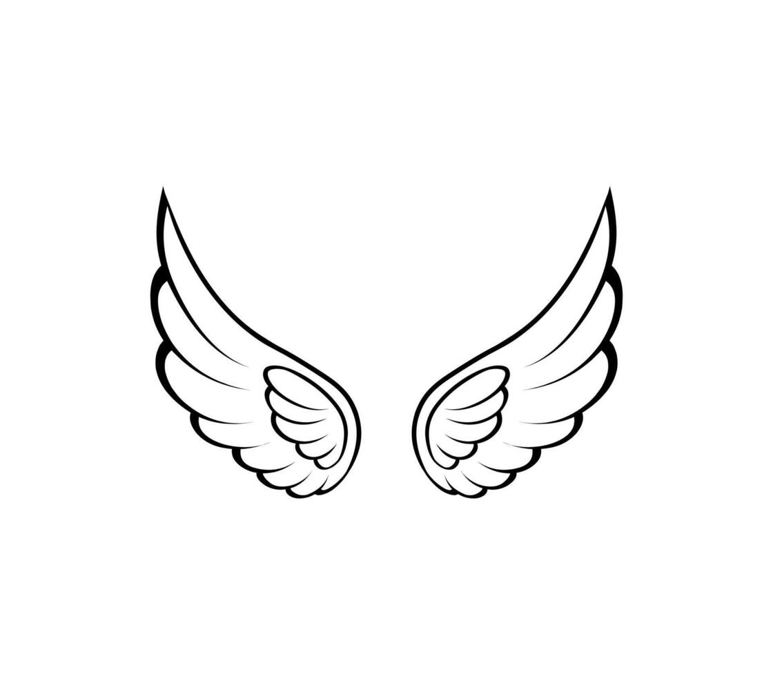 vector angel wings tribal tattoo
