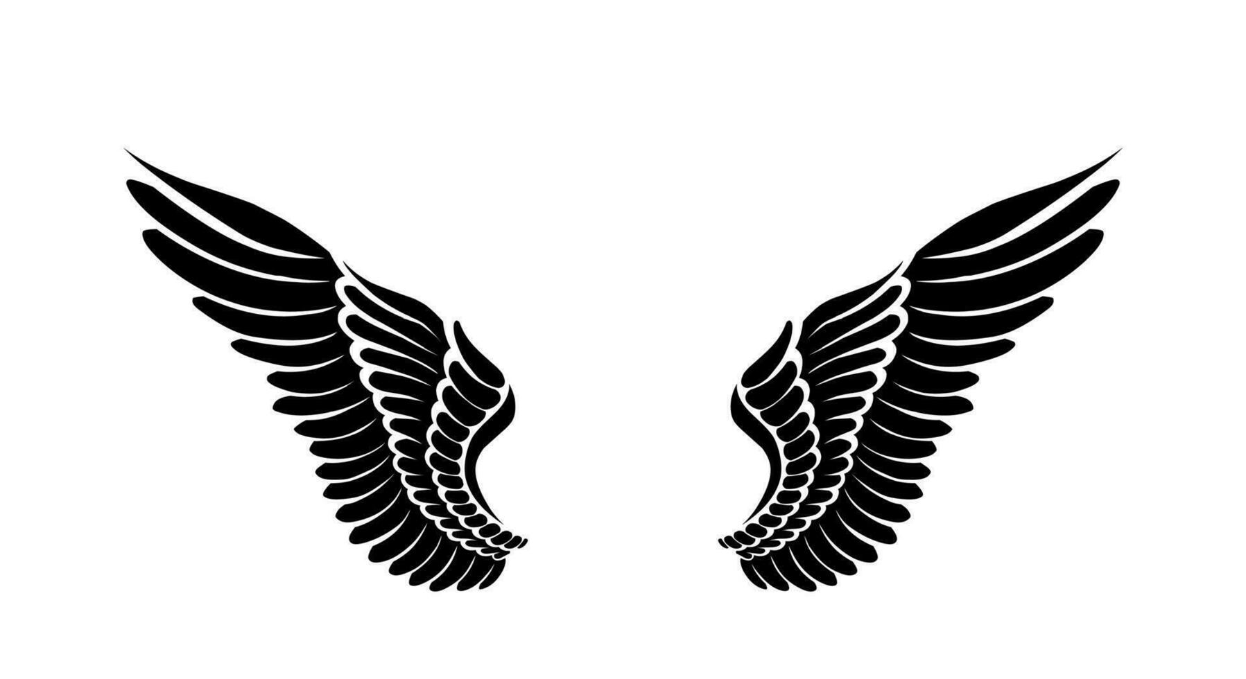 vector silhouette angel wings logo