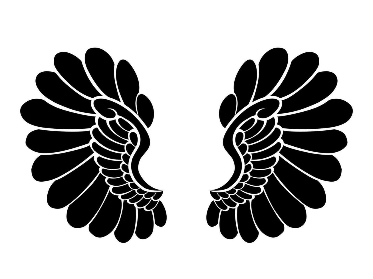 vector silhouette angel wings logo