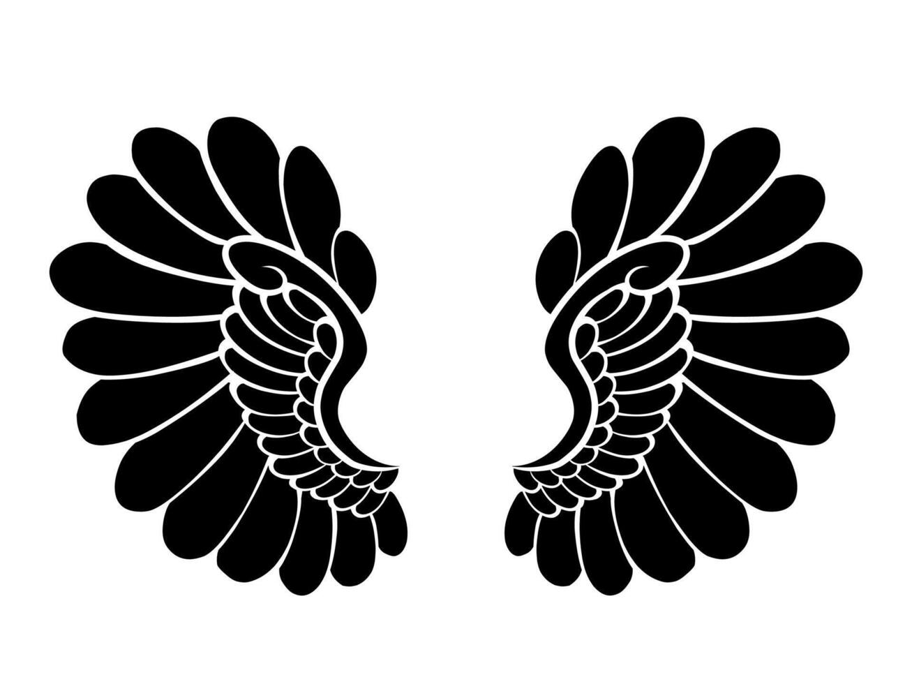 vector silhouette angel wings logo
