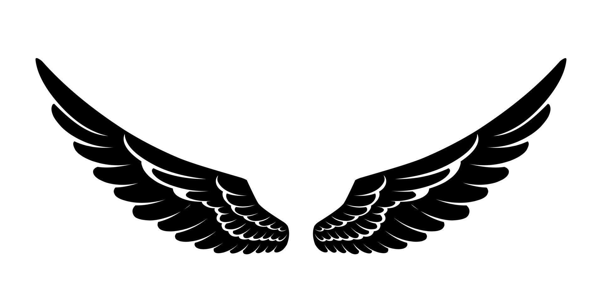 Vector silhouette of angel wings logo