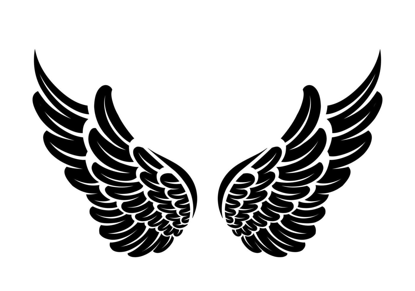 Vector silhouette of angel wings