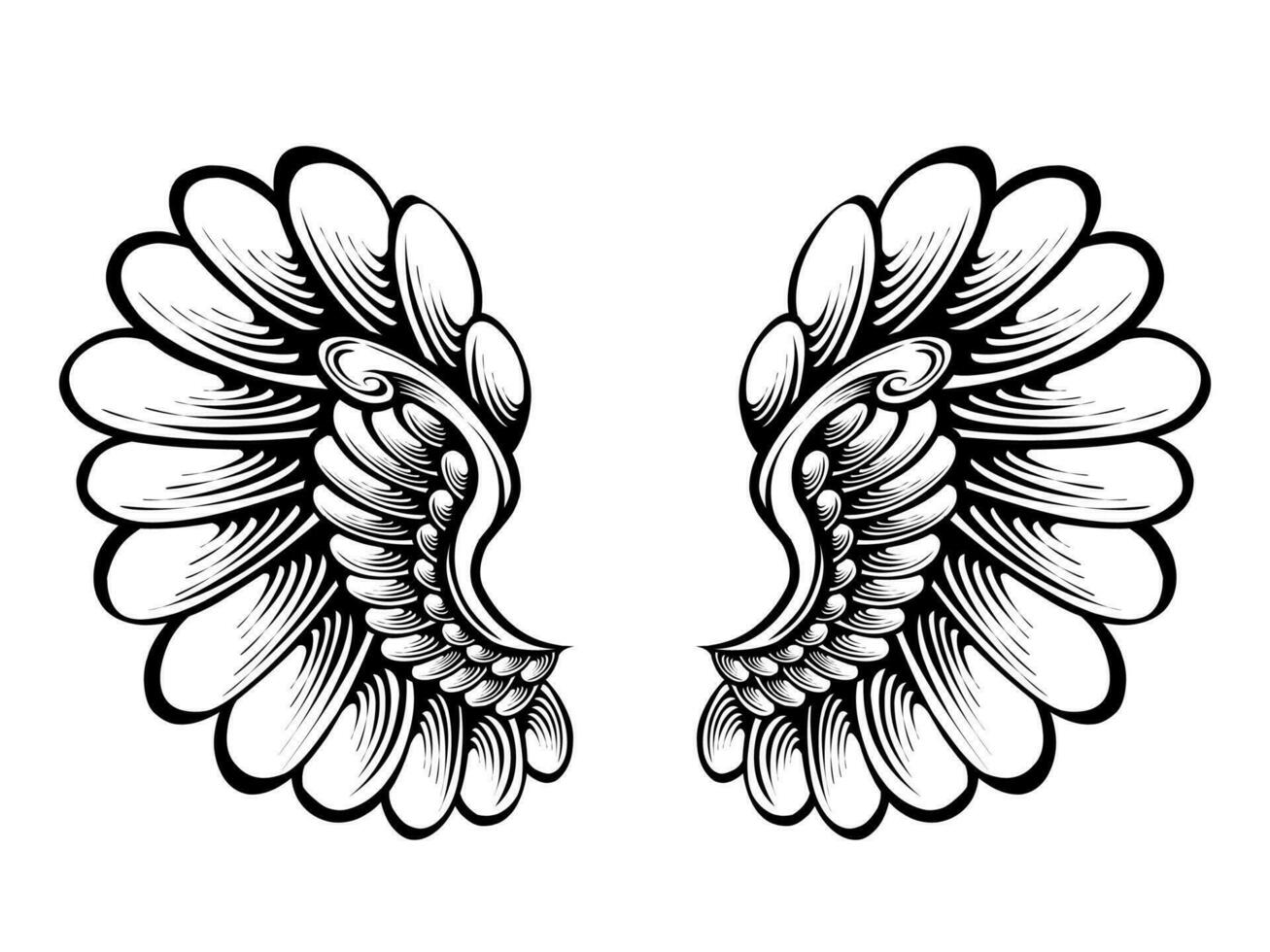 Vector angel wings tattoo design