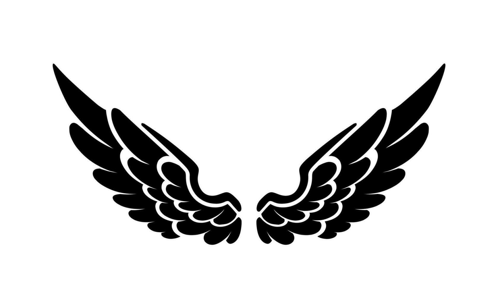 vector silhouette angel wings logo