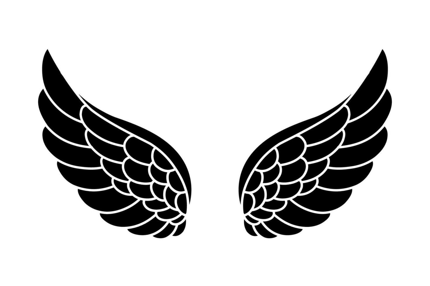 Vector silhouette of angel wings