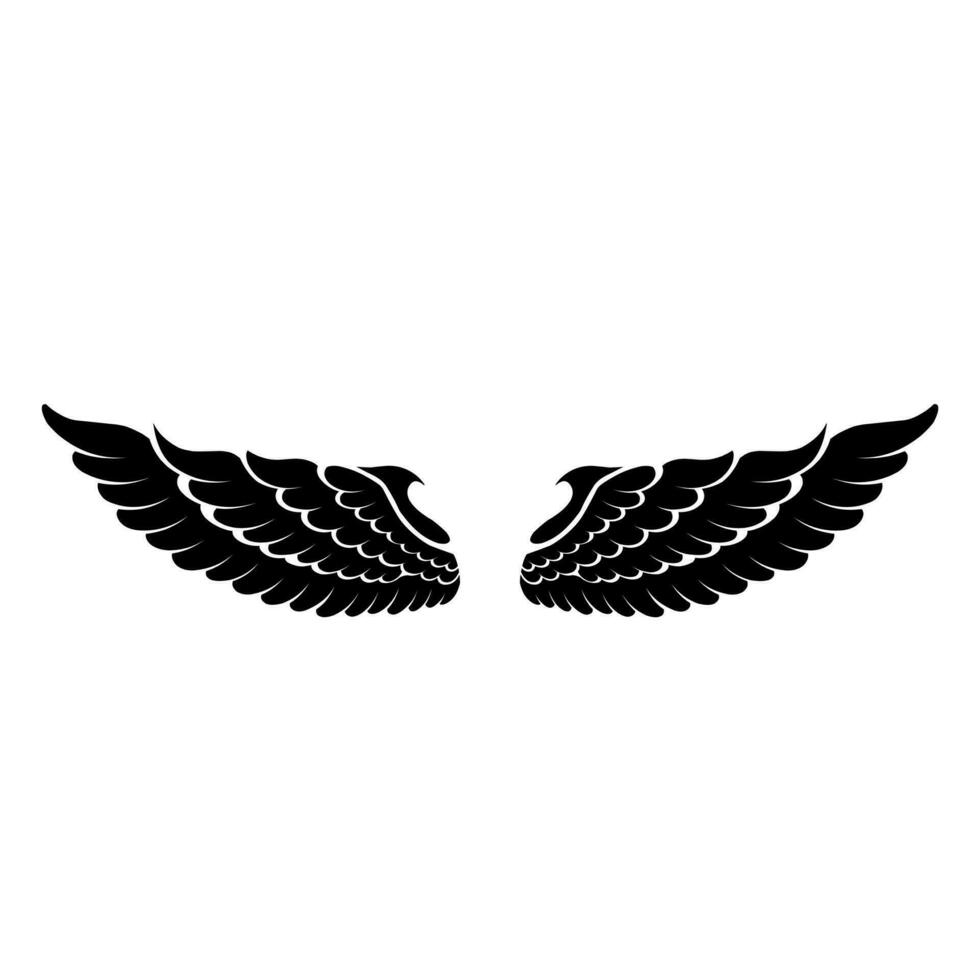 vector silueta ángel alas logo