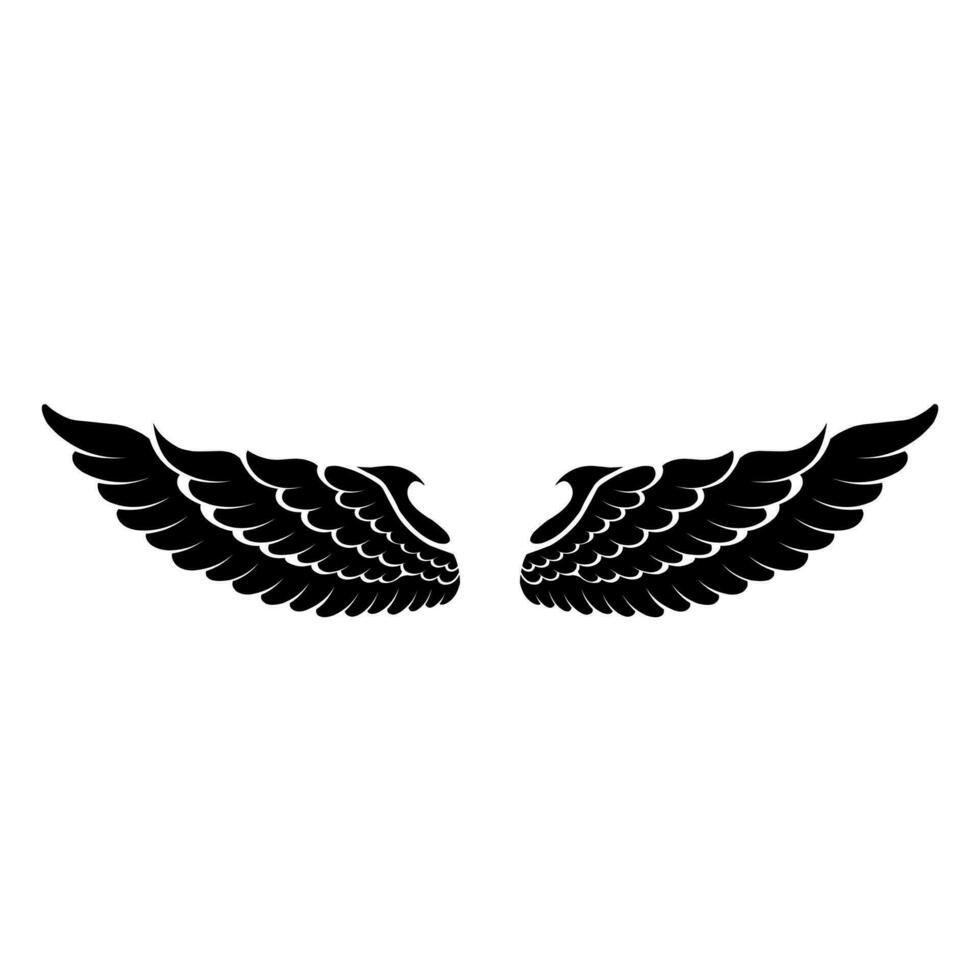 vector silhouette angel wings logo