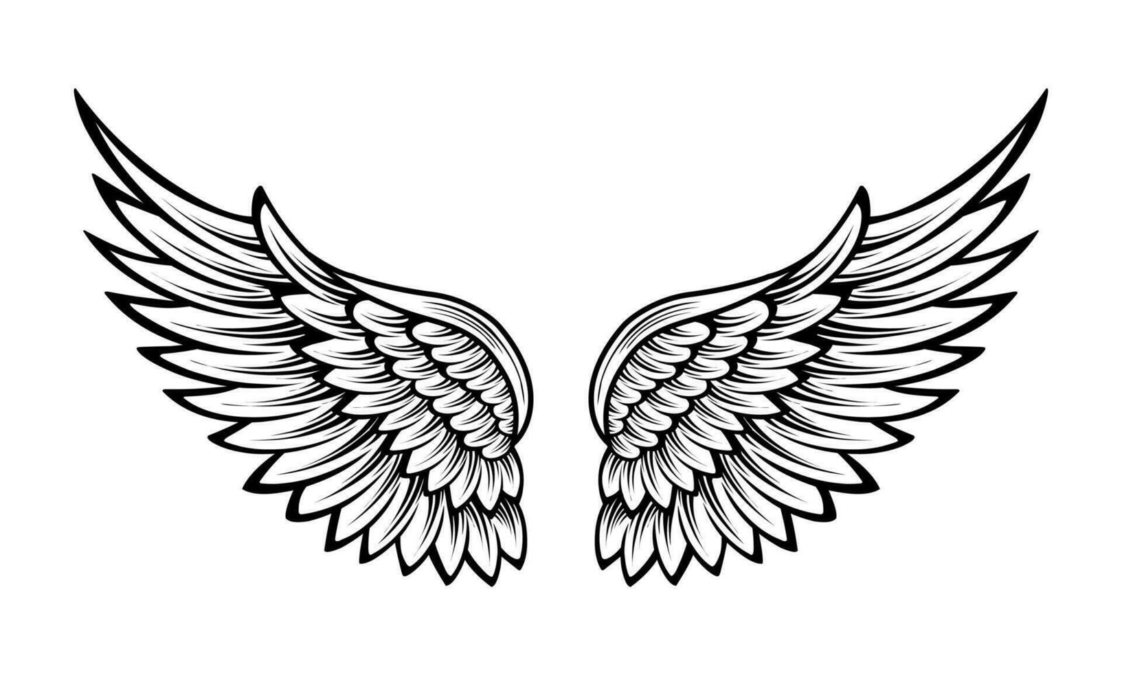 vector angel wings tribal tattoo