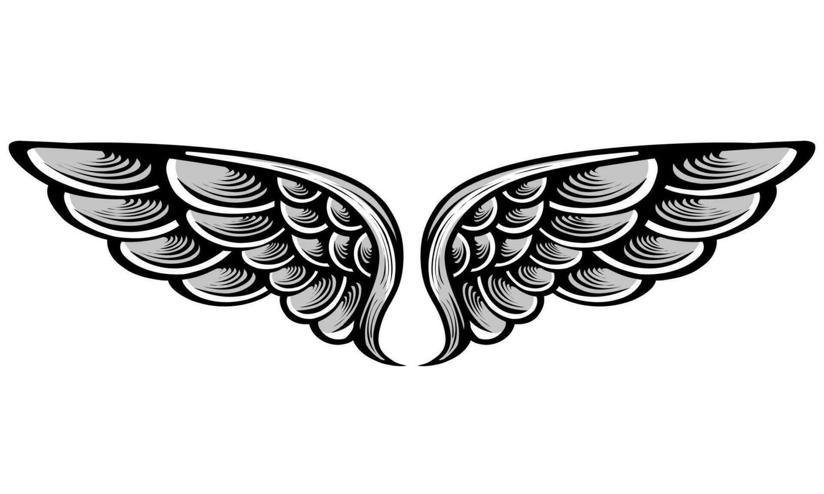 vector angel wings tribal tattoo