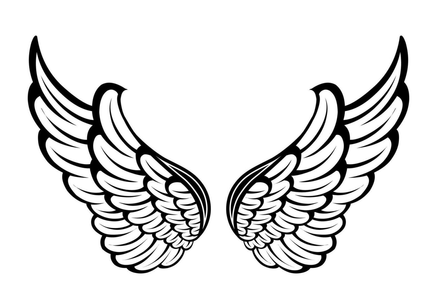 vector angel wings tribal tattoo