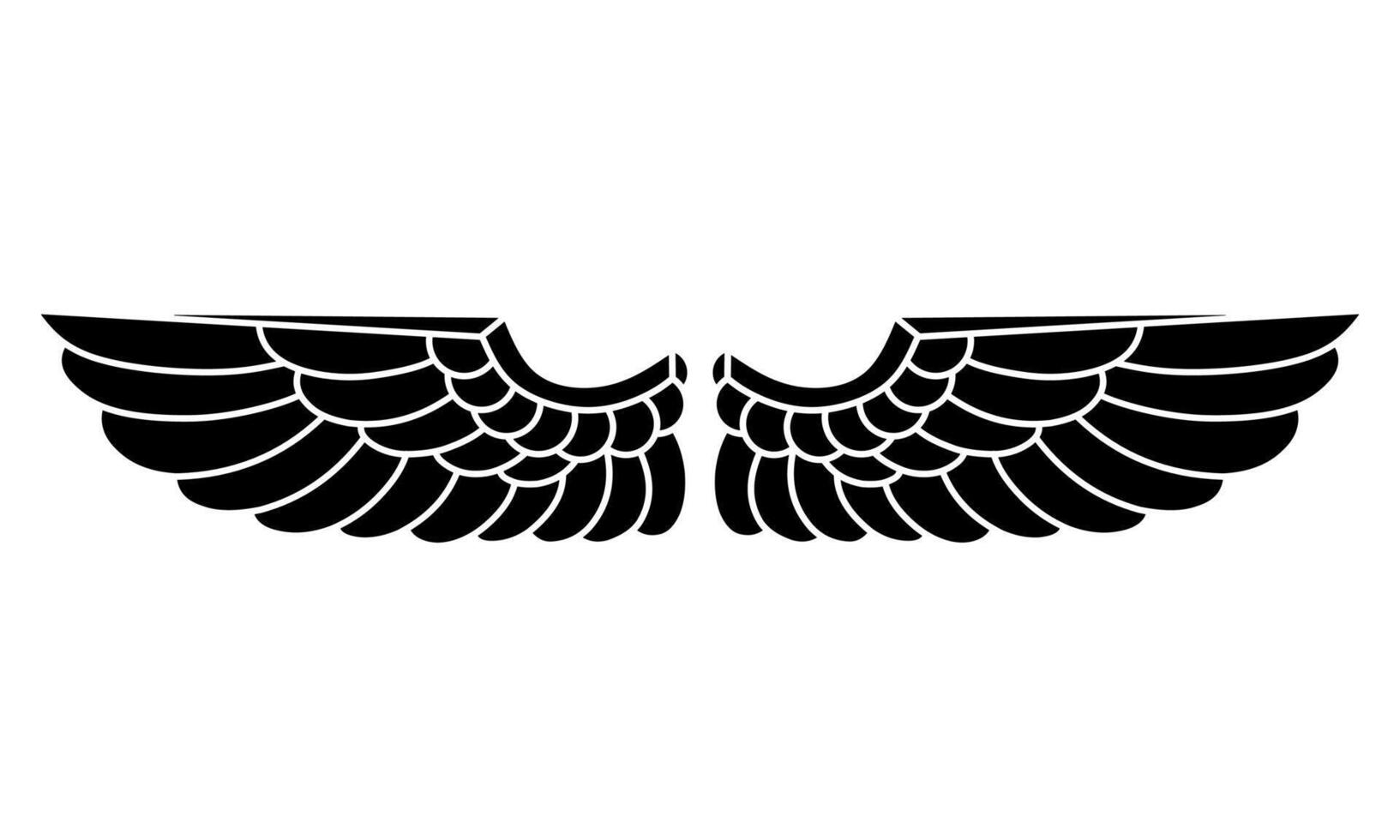 Vector silhouette of angel wings