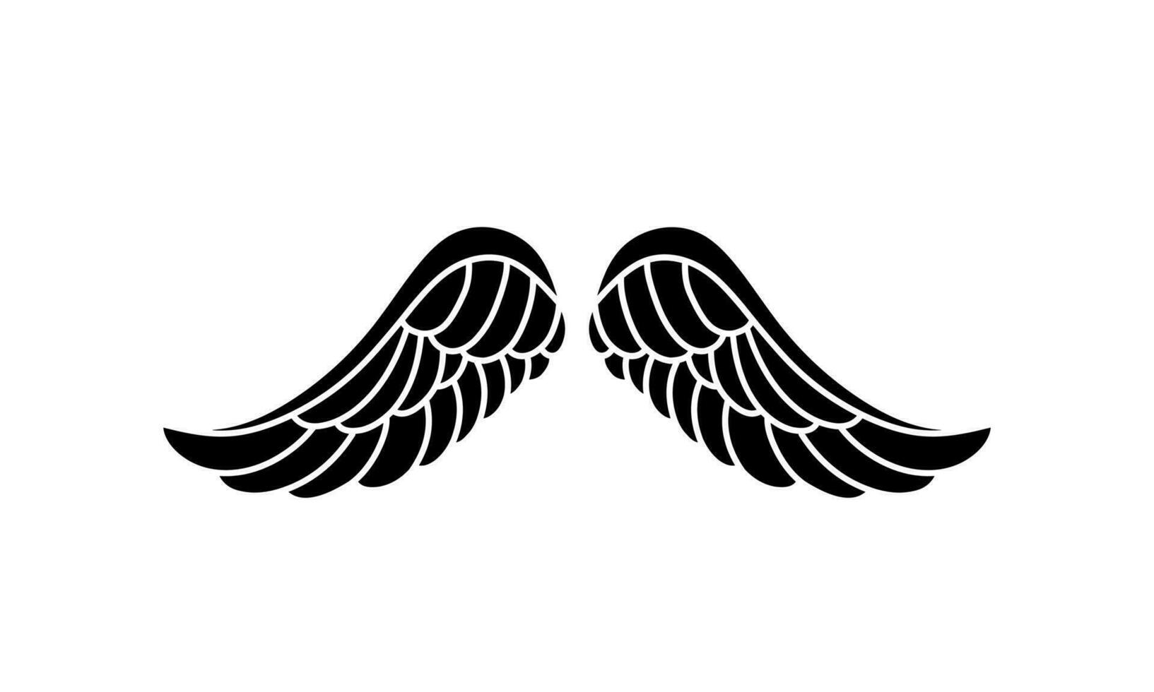 vector silhouette angel wings logo