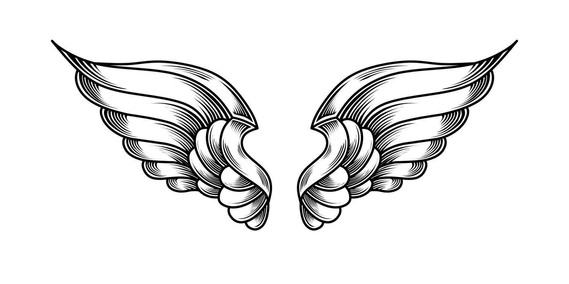 vector angel wings tribal tattoo