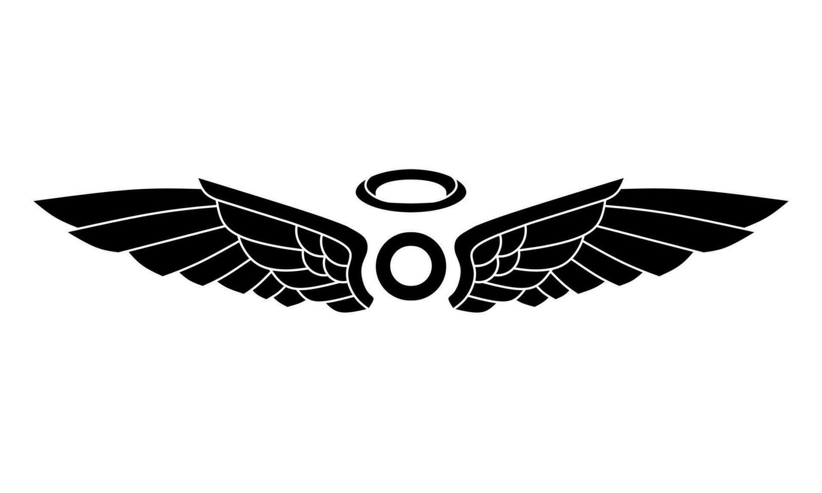 vector silhouette angel wings logo