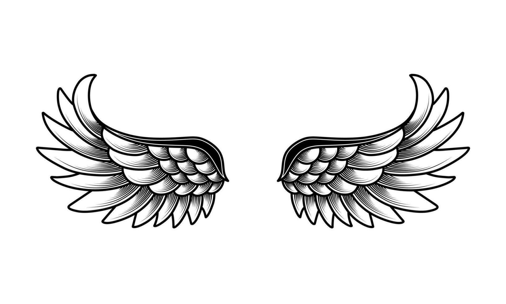 vector angel wings tribal tattoo