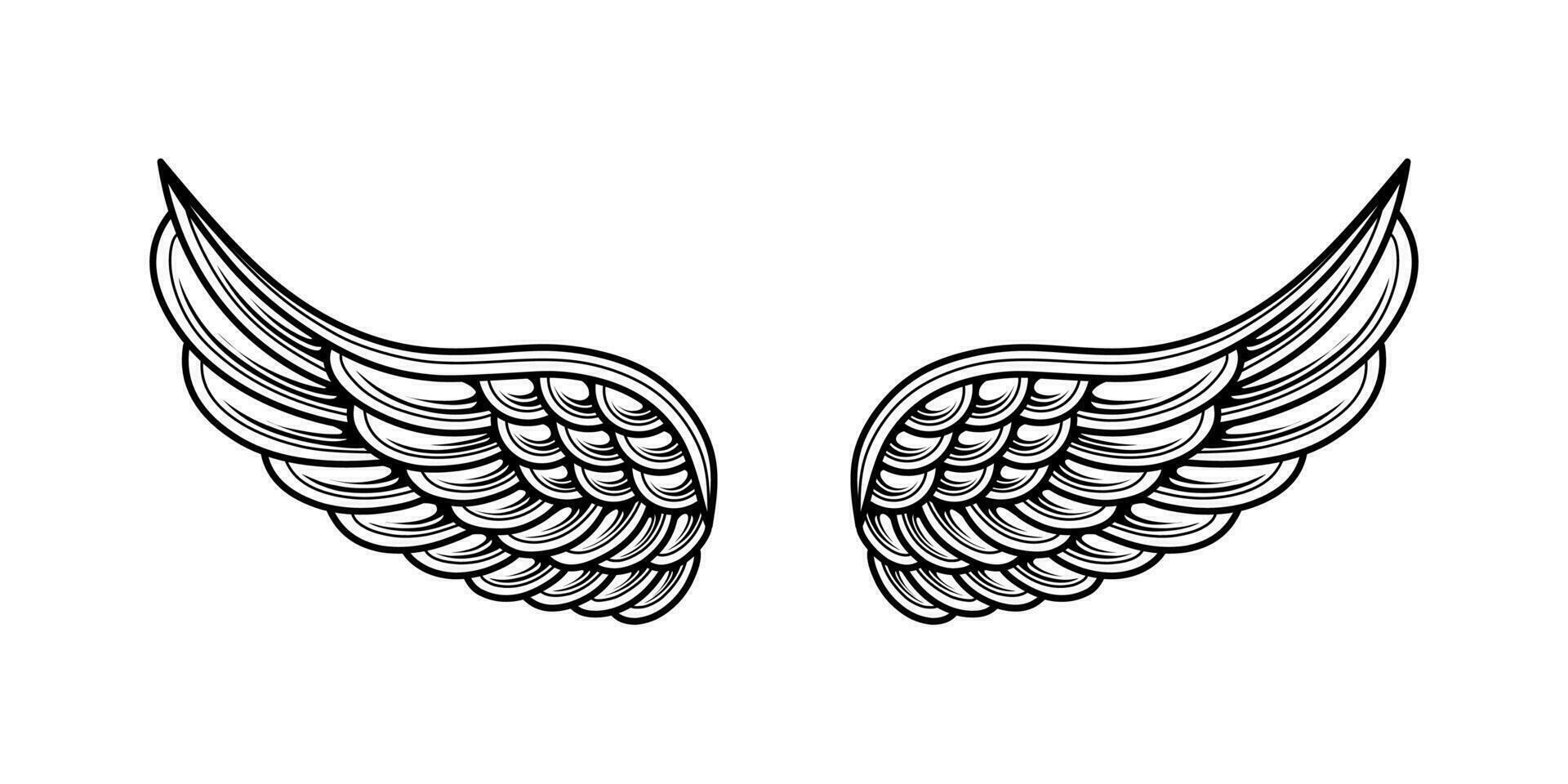 vector angel wings tribal tattoo