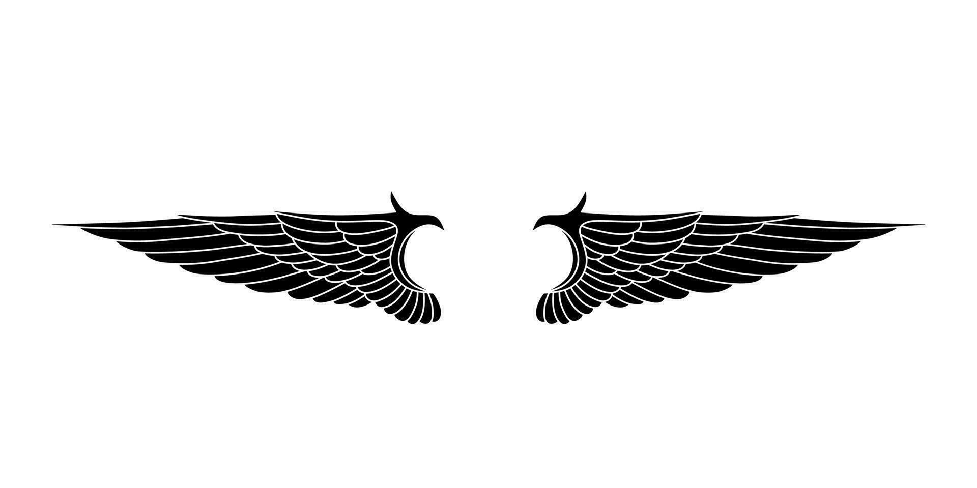 vector silhouette angel wings logo