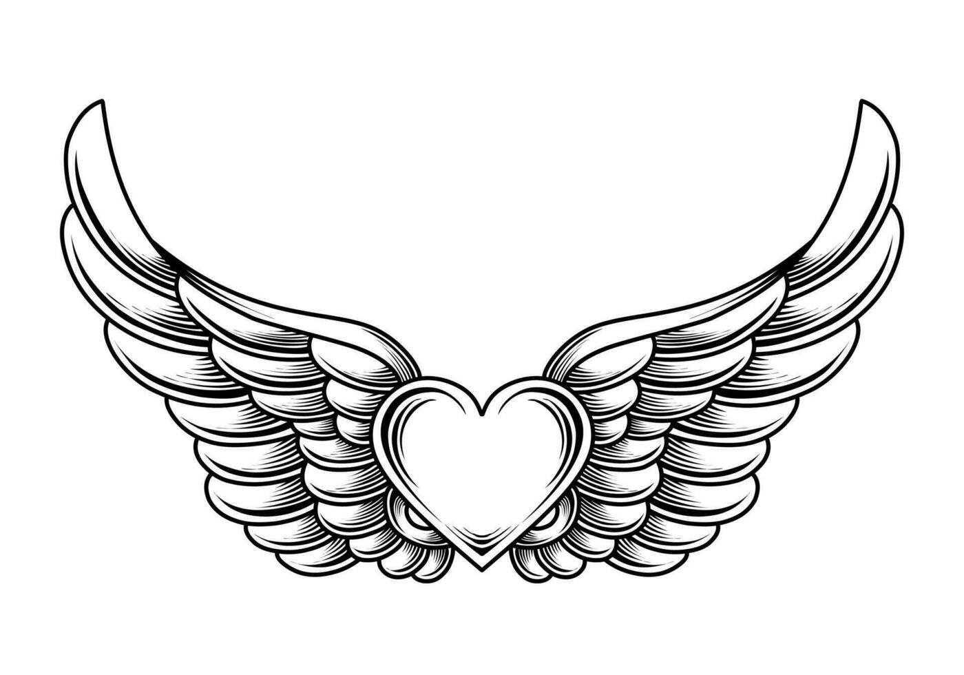 heart with wings vector