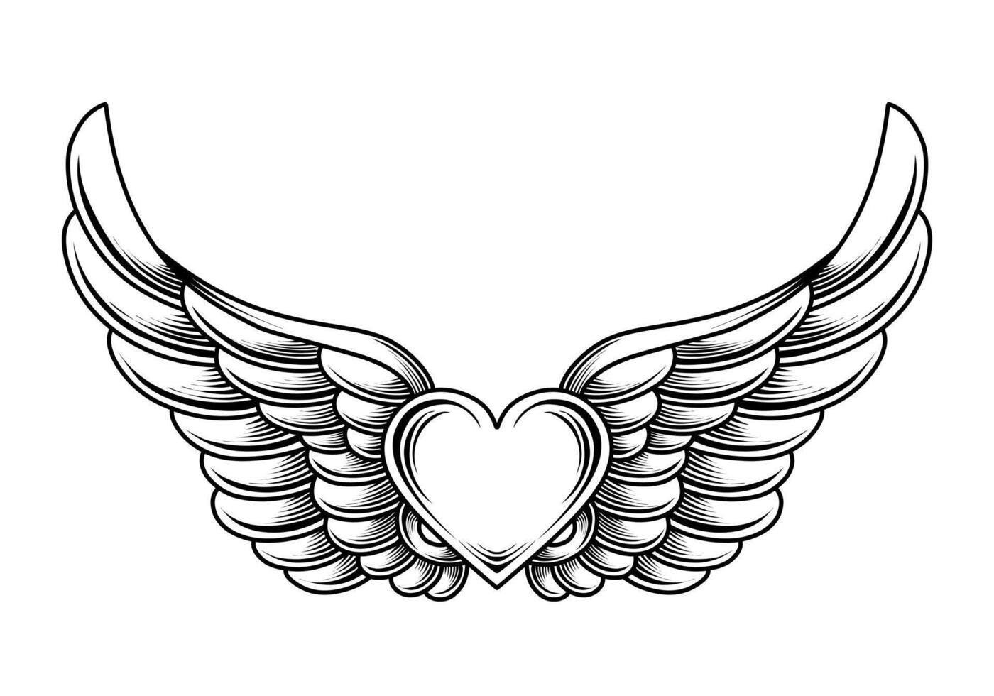 heart with wings vector