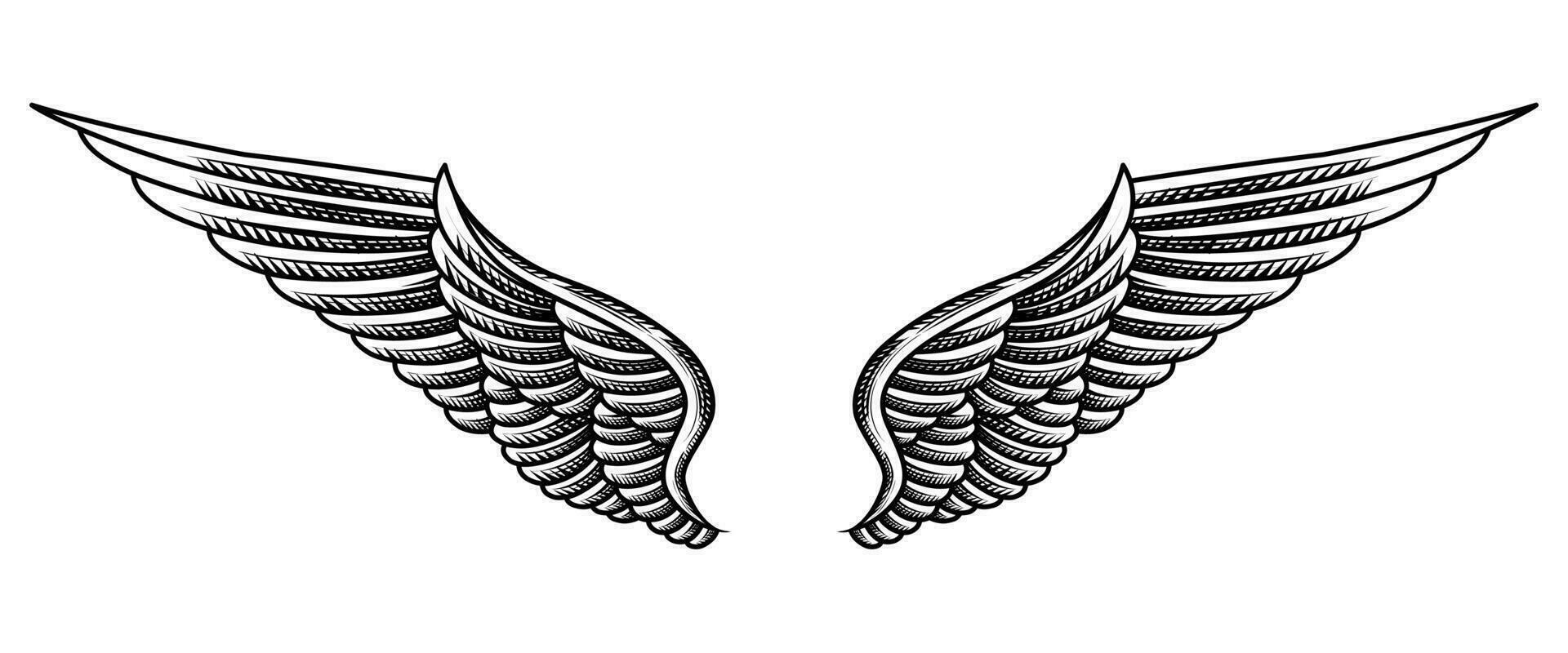 vector angel wings tribal tattoo