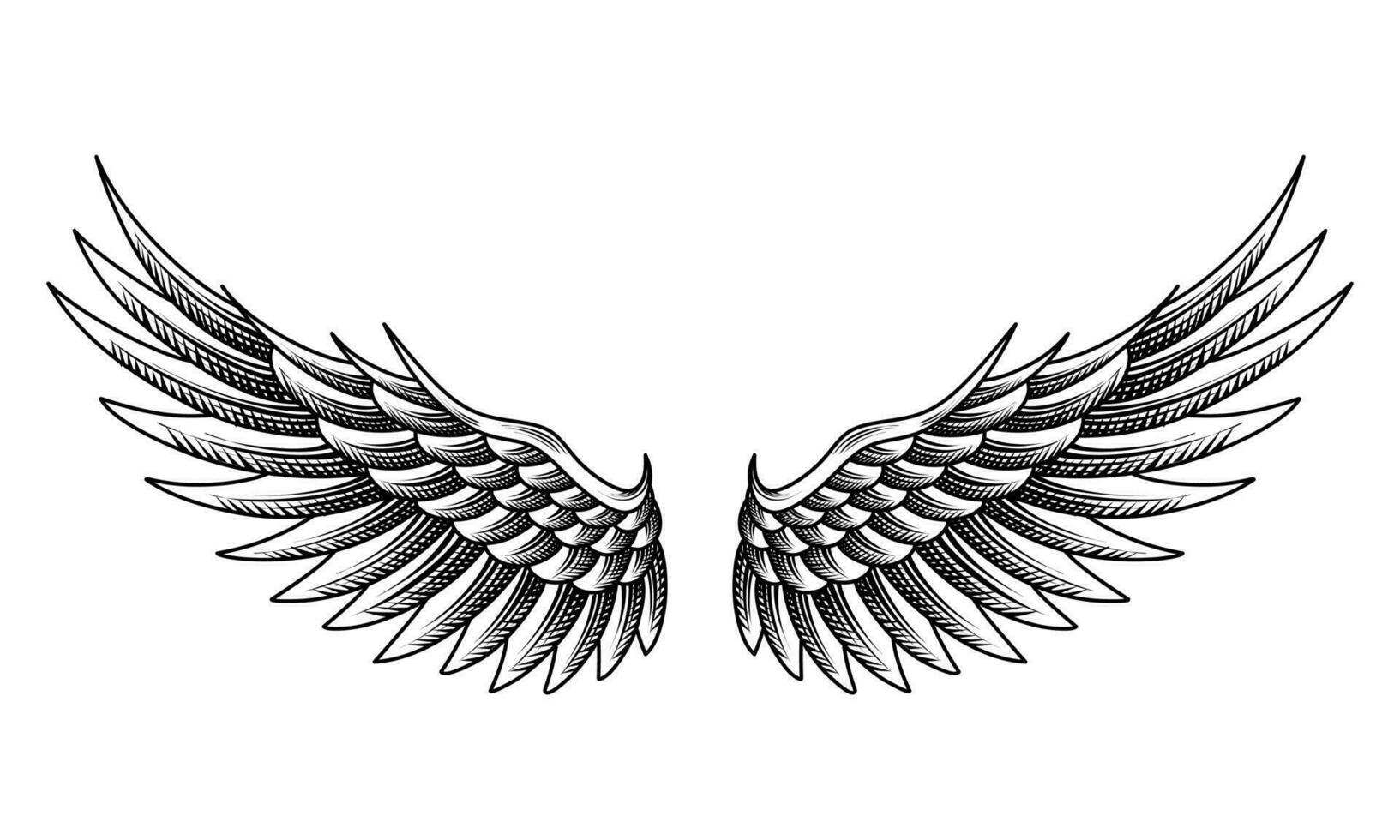 vector angel wings tribal tattoo