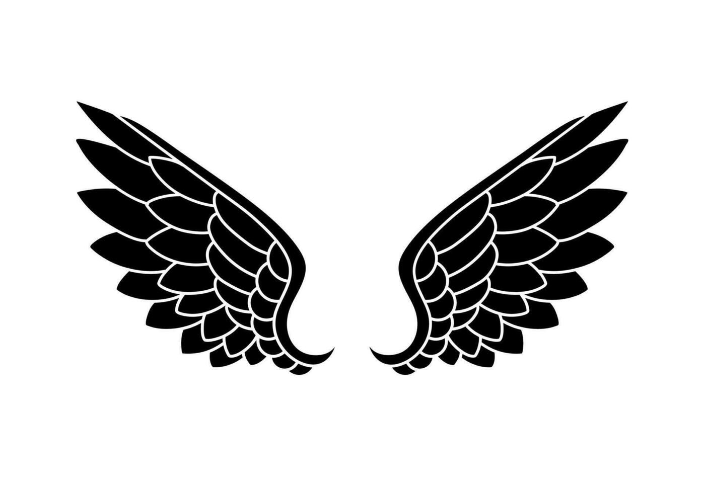 vector silhouette angel wings logo