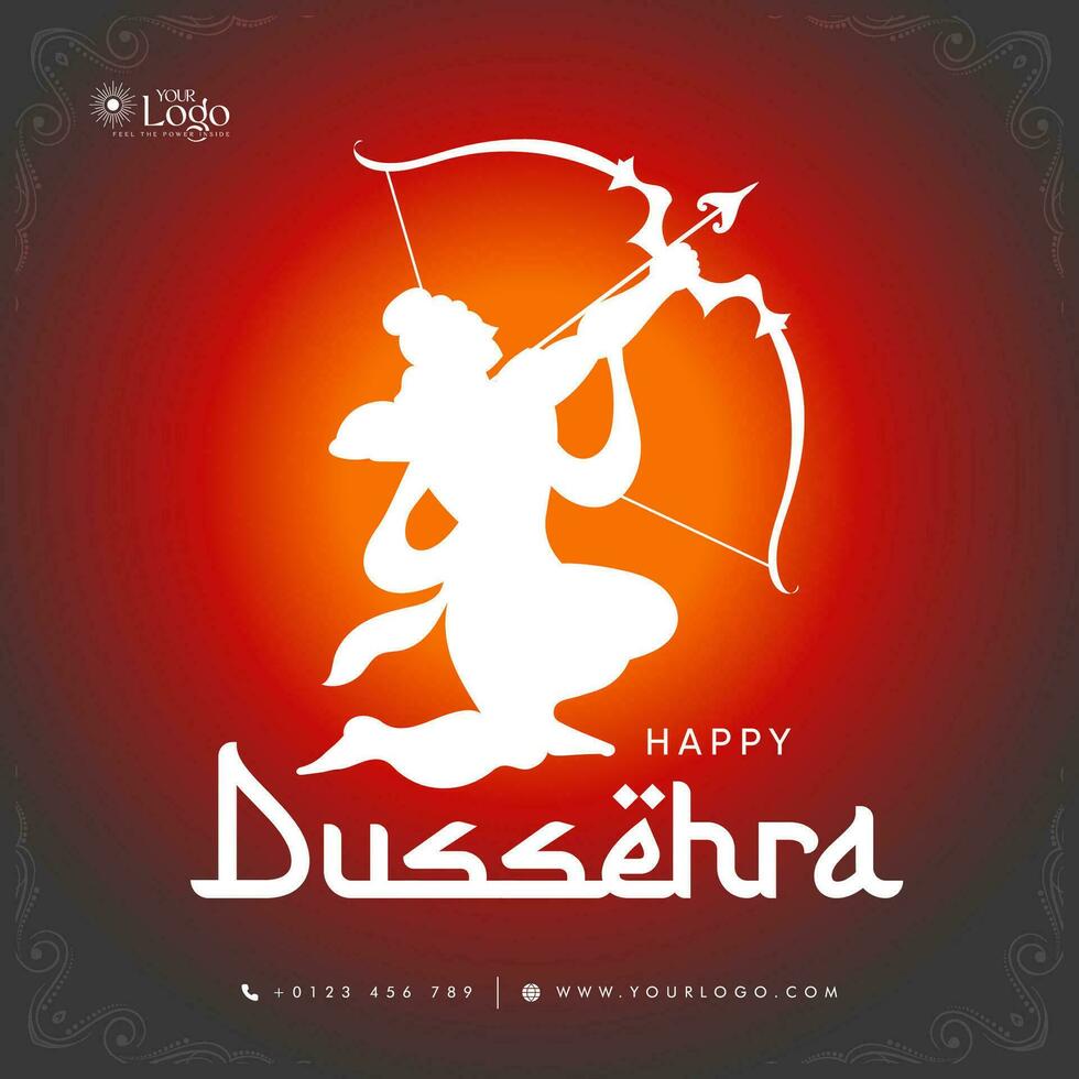 ilustración de contento dussehra saludo tarjeta vector diseño