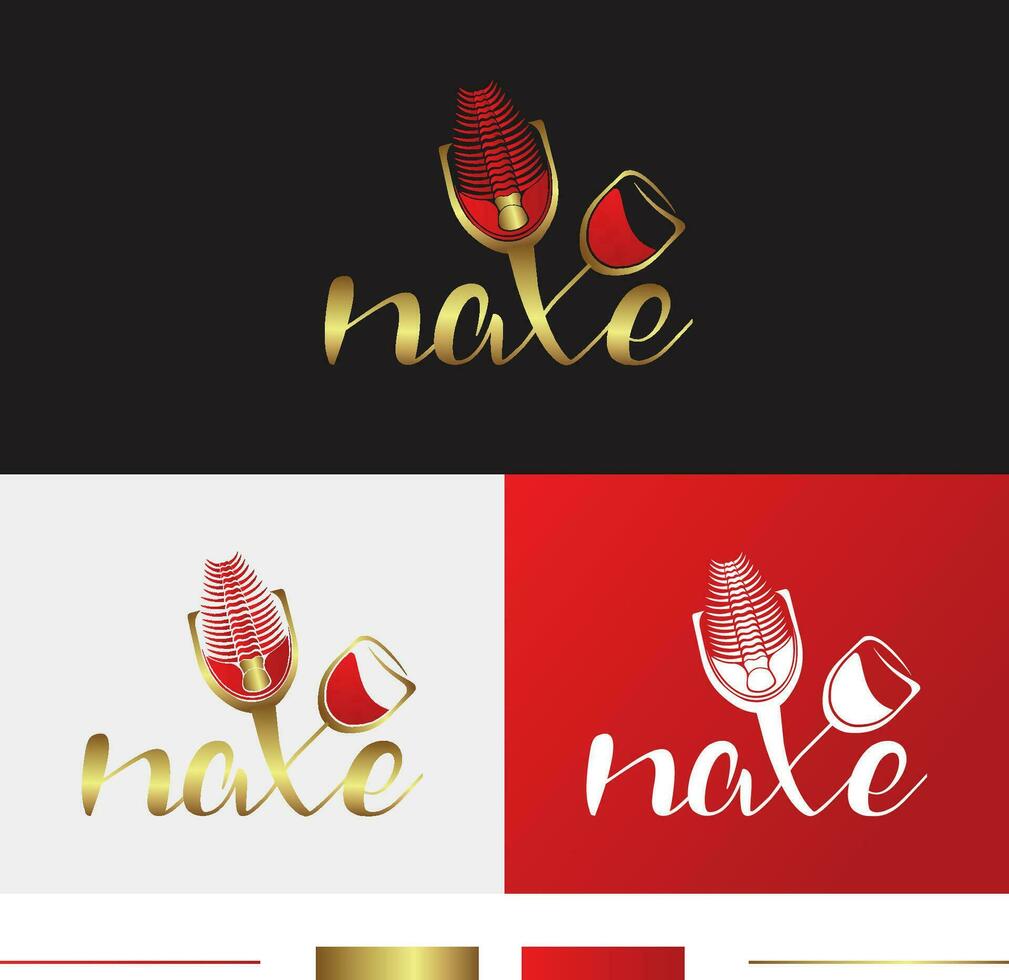 Trilobite wine maker logo, trilobite logo, wine shop logo, wine logo, wine glass vector