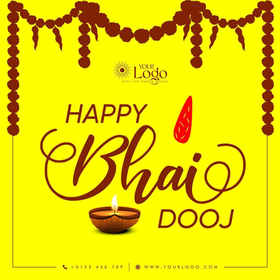 Happy Bhai Dooj Indian festival of brother sister vector