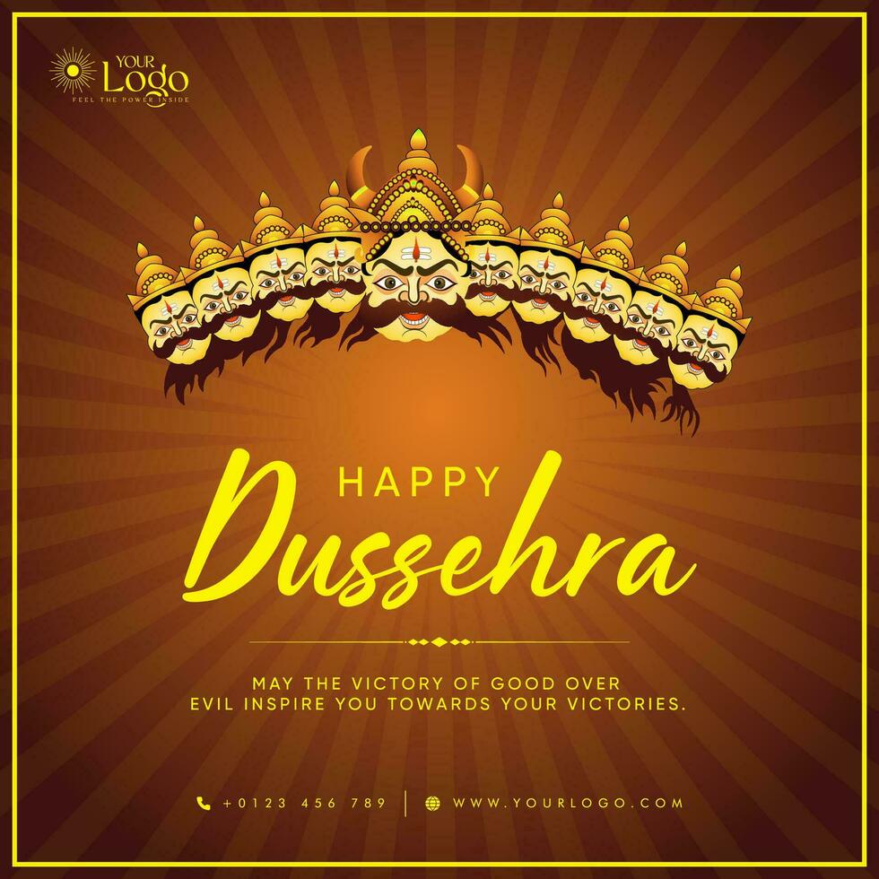 ilustración de contento dussehra saludo tarjeta vector diseño