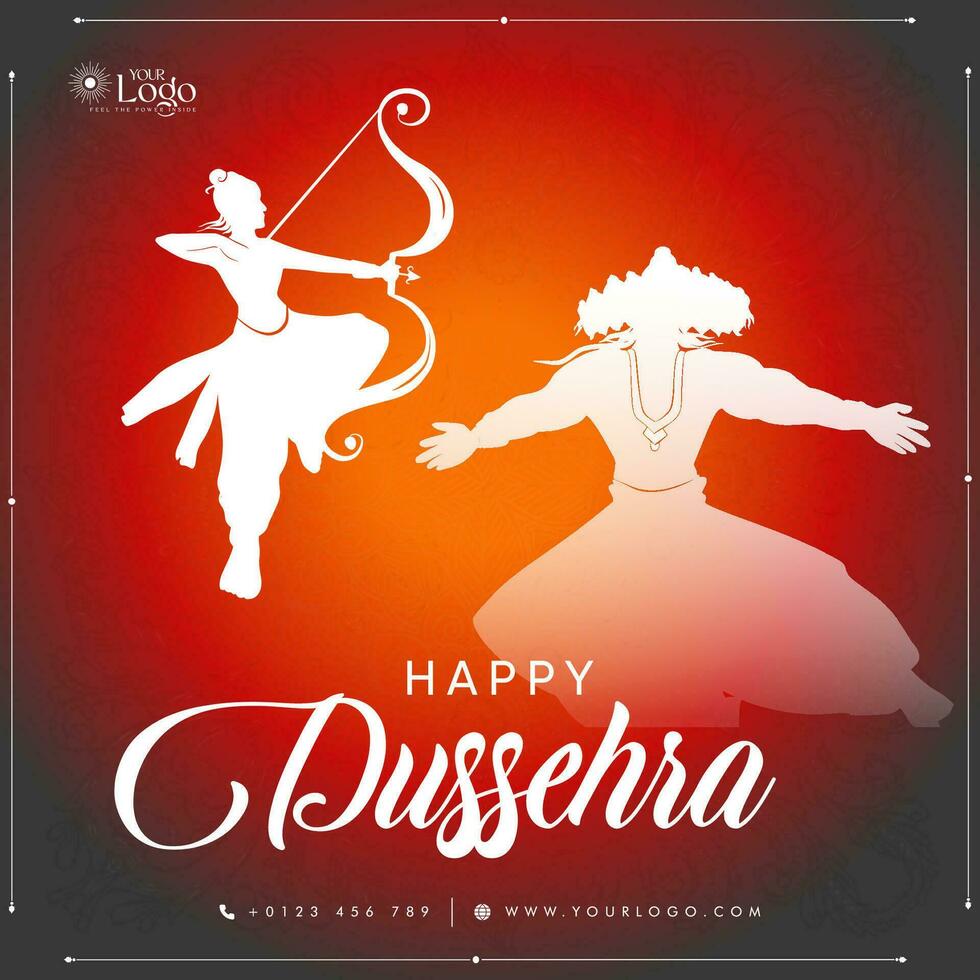 Illustration of happy Dussehra greeting Card vector design