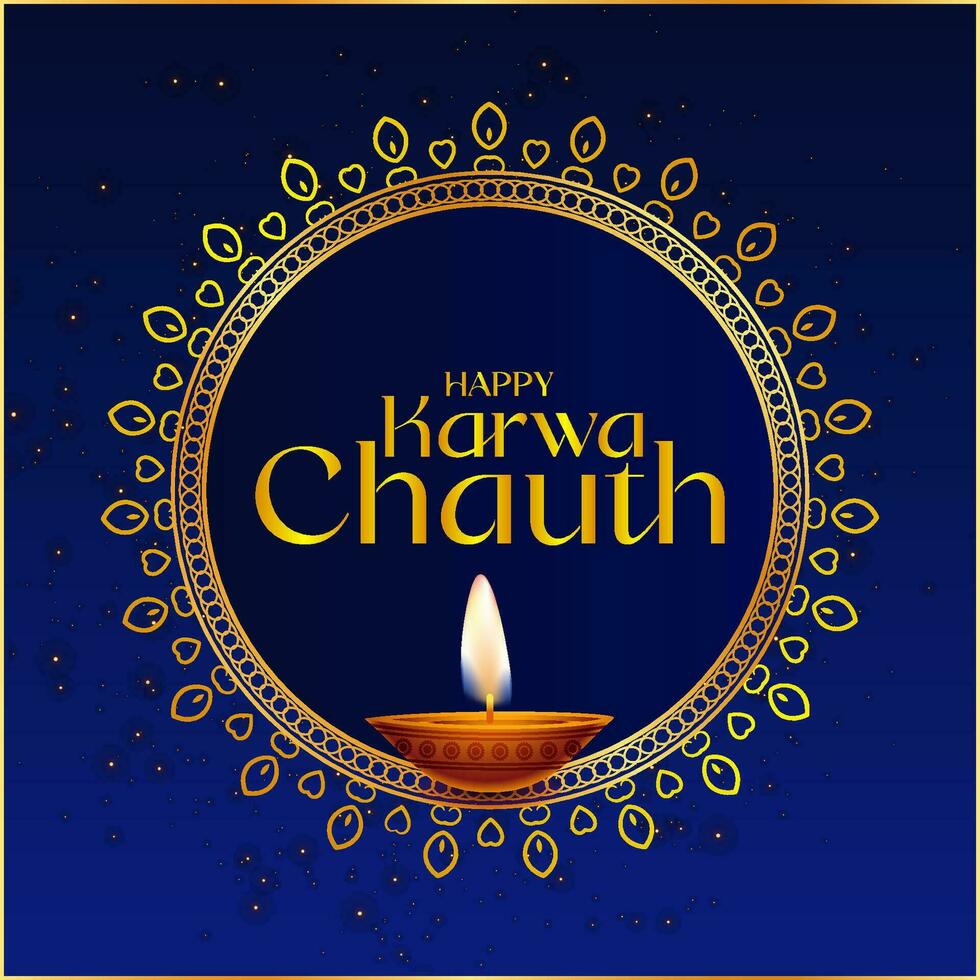 Happy karwa chauth wishes background design, Vector Illustration