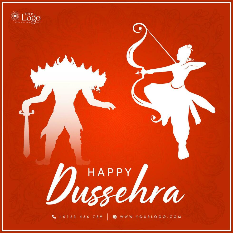 Illustration of happy Dussehra greeting Card vector design