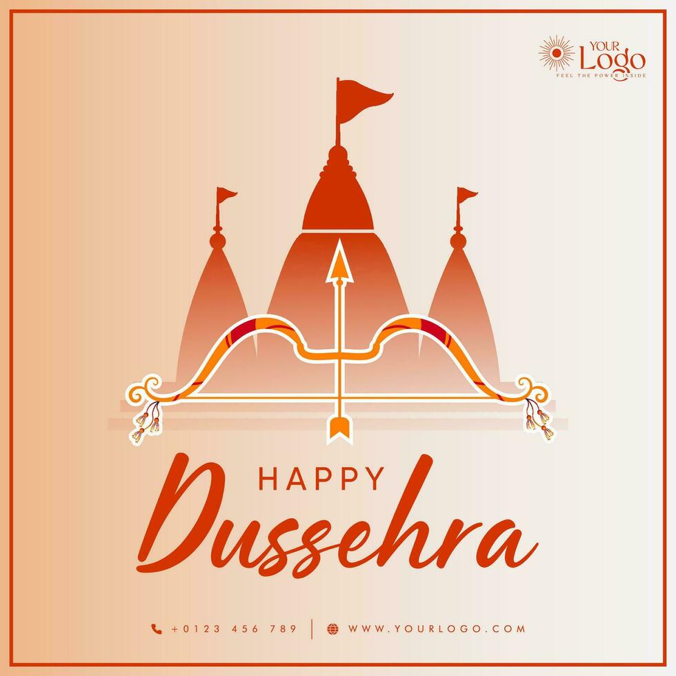 ilustración de contento dussehra saludo tarjeta vector diseño