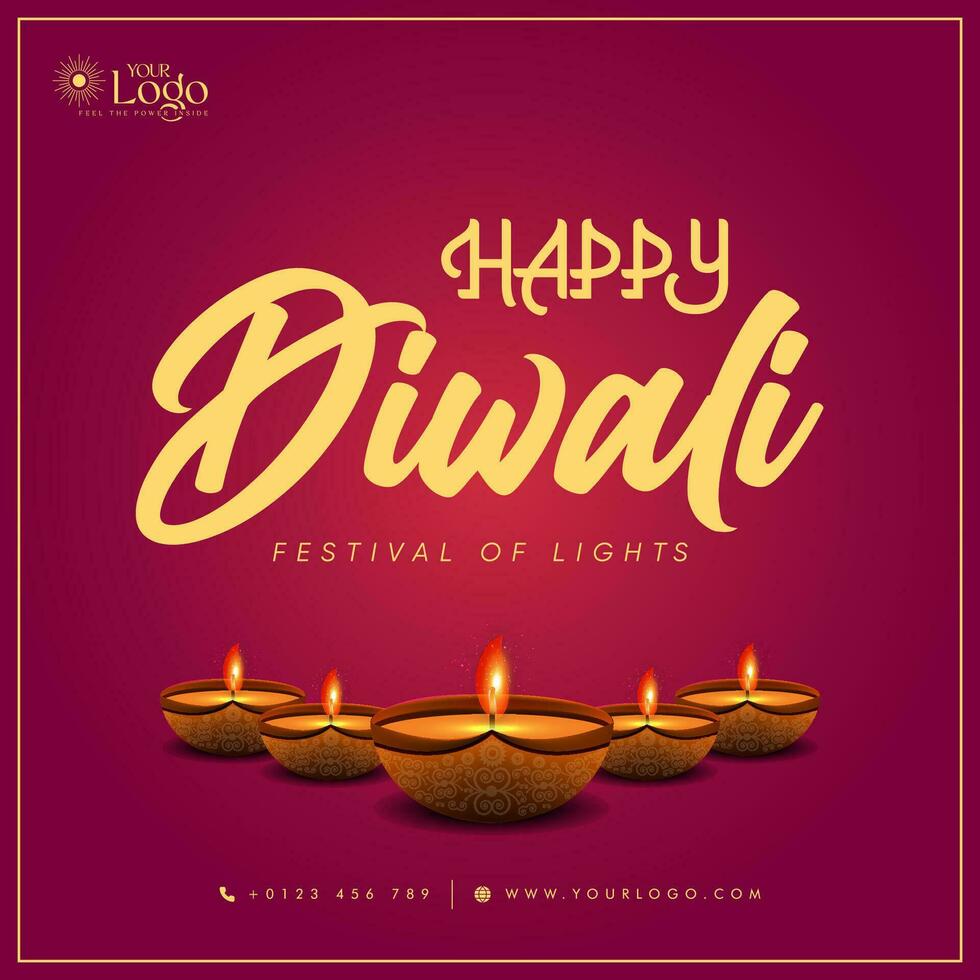 contento diwali decorativo festival deseando tarjeta vector diseño