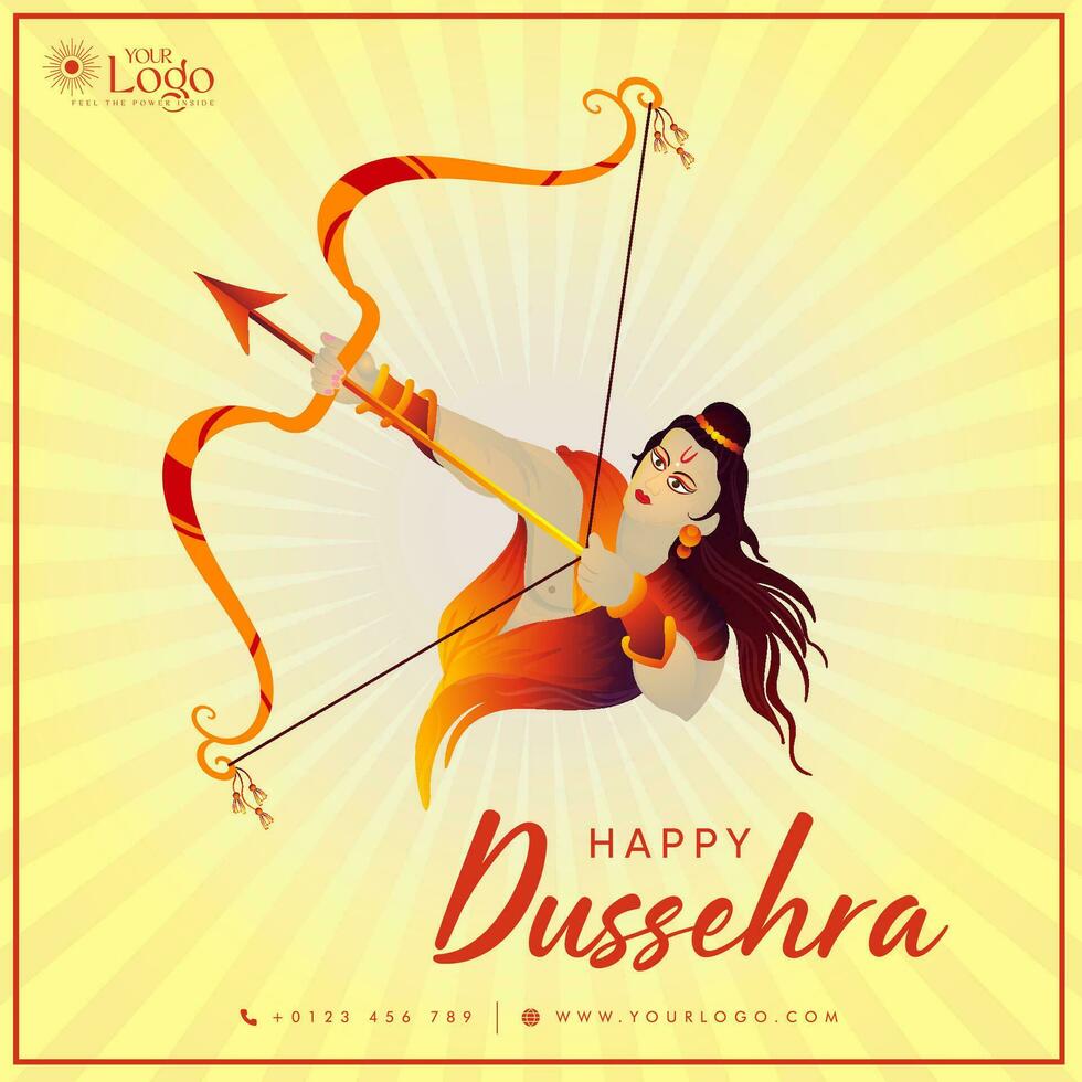 Illustration of happy Dussehra greeting Card vector design