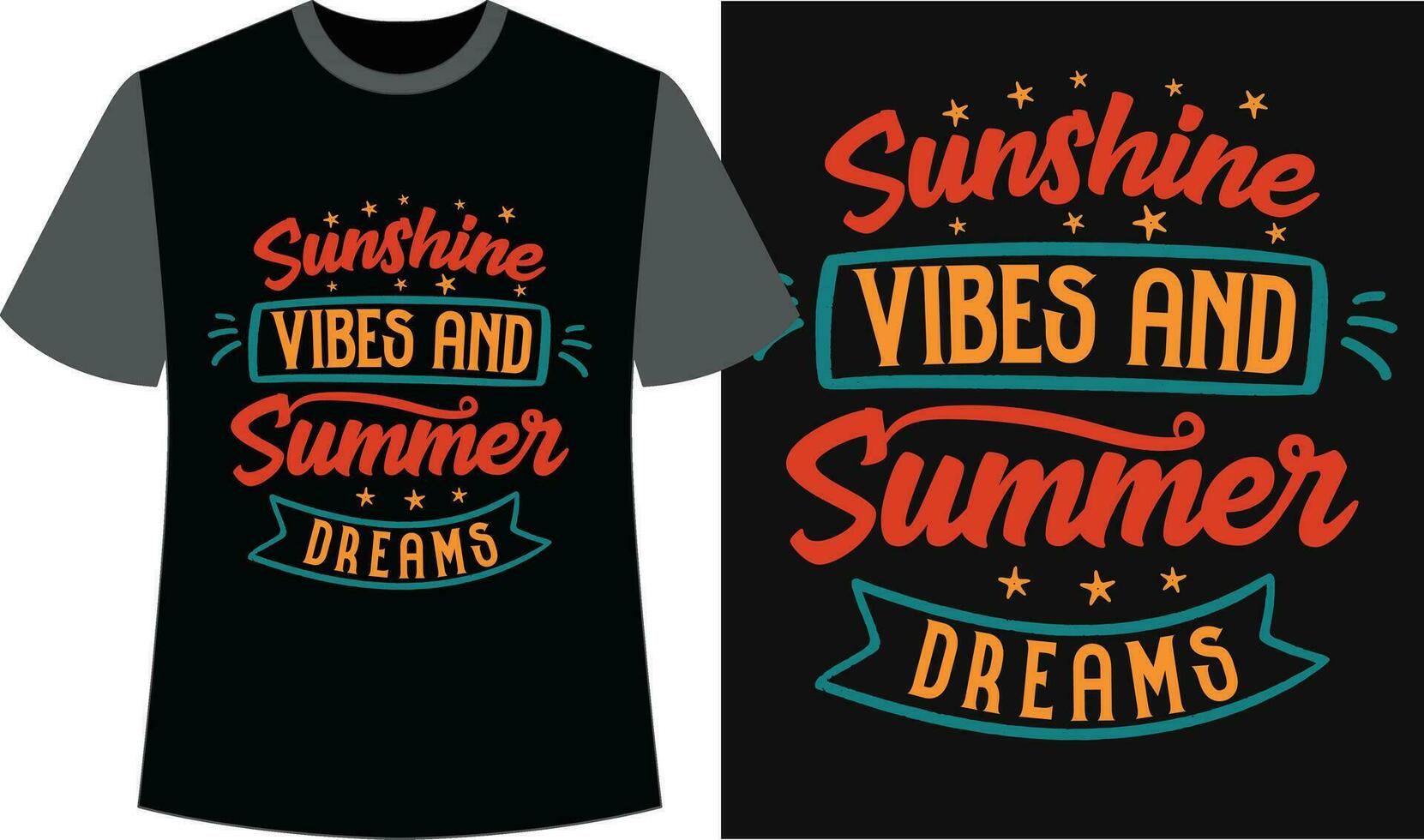 Summer Style Captivating T-Shirt Designs. Summer Vector Graphics