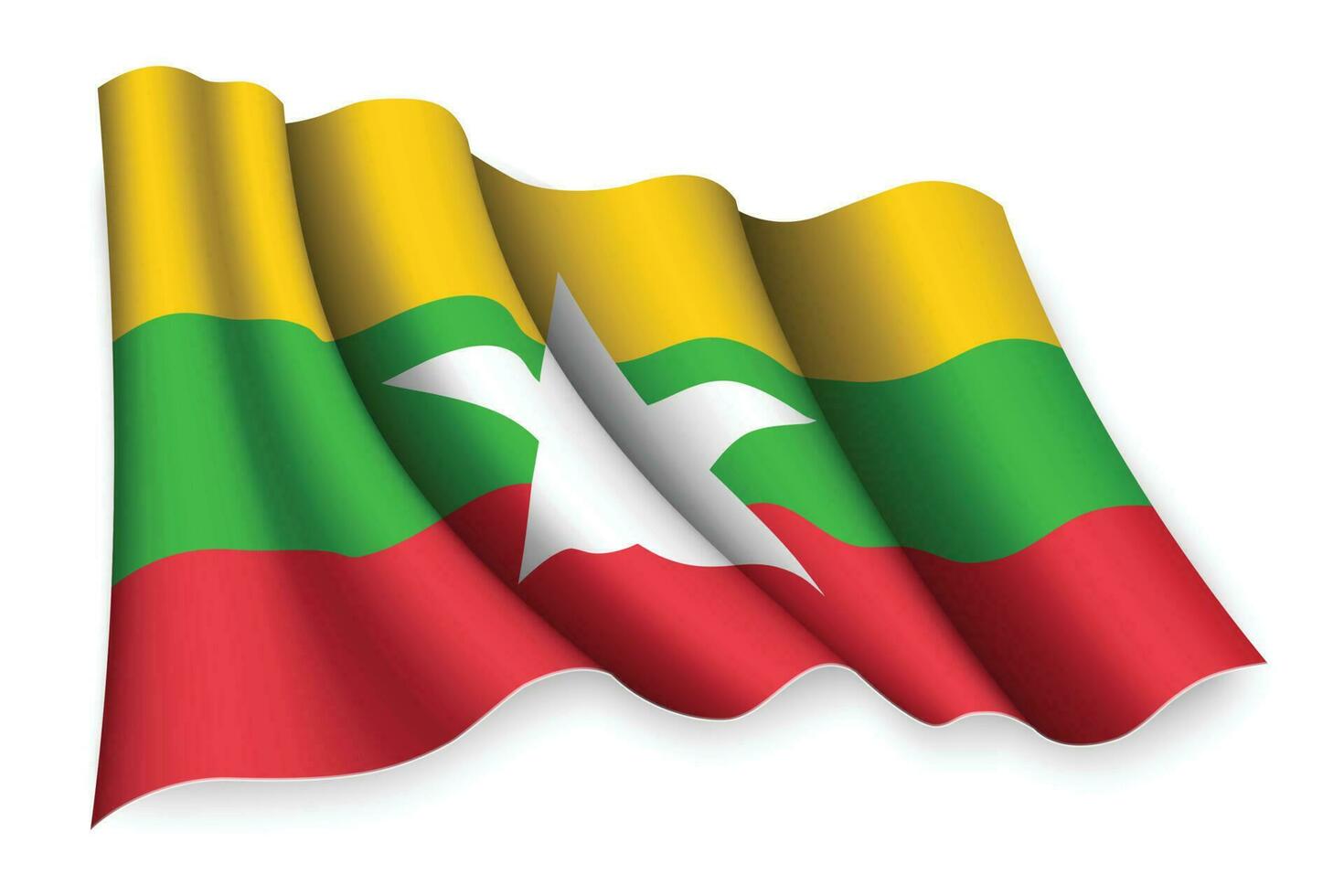Realistic waving flag vector