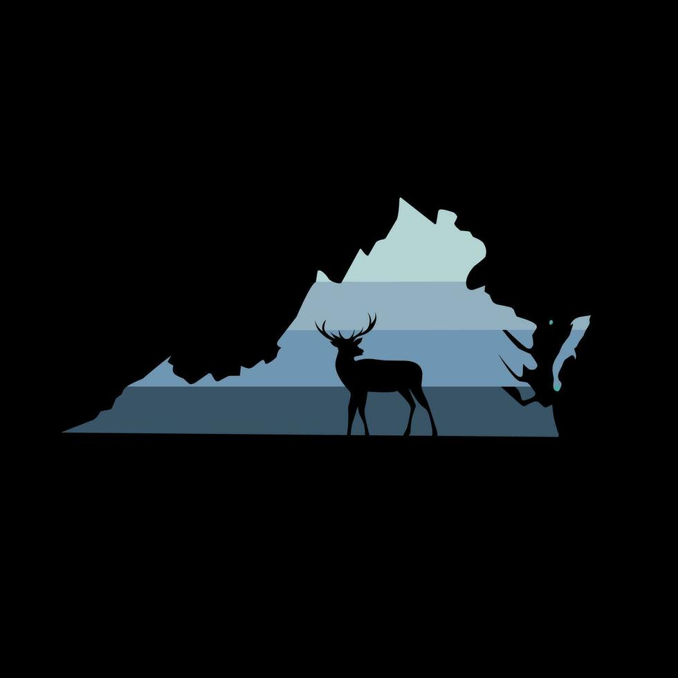 illustration vector of silhouette deer in virginia perfect for print etc.