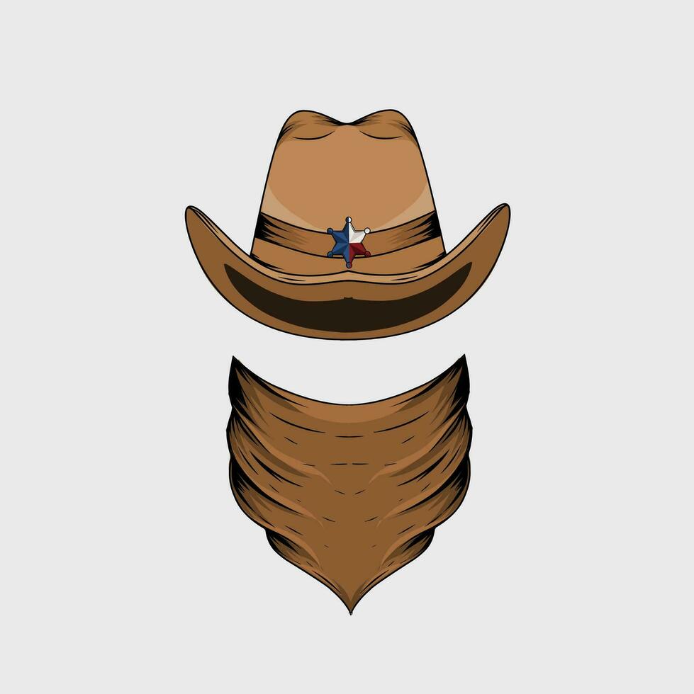 ilustración vector de vaquero sombrero y pañuelo Perfecto para impresión ,etc