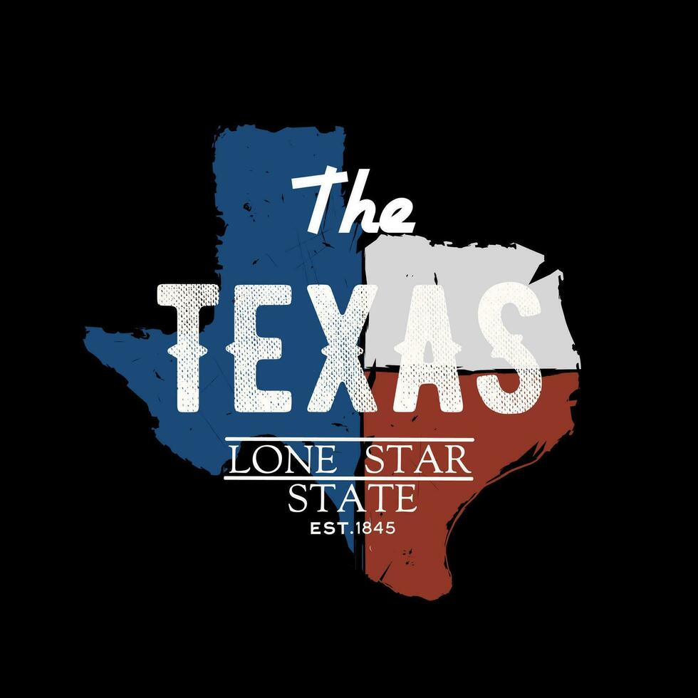 illustration vector of grunge texas logo perfect for T-shirt, typography. Vintage Texas stamp