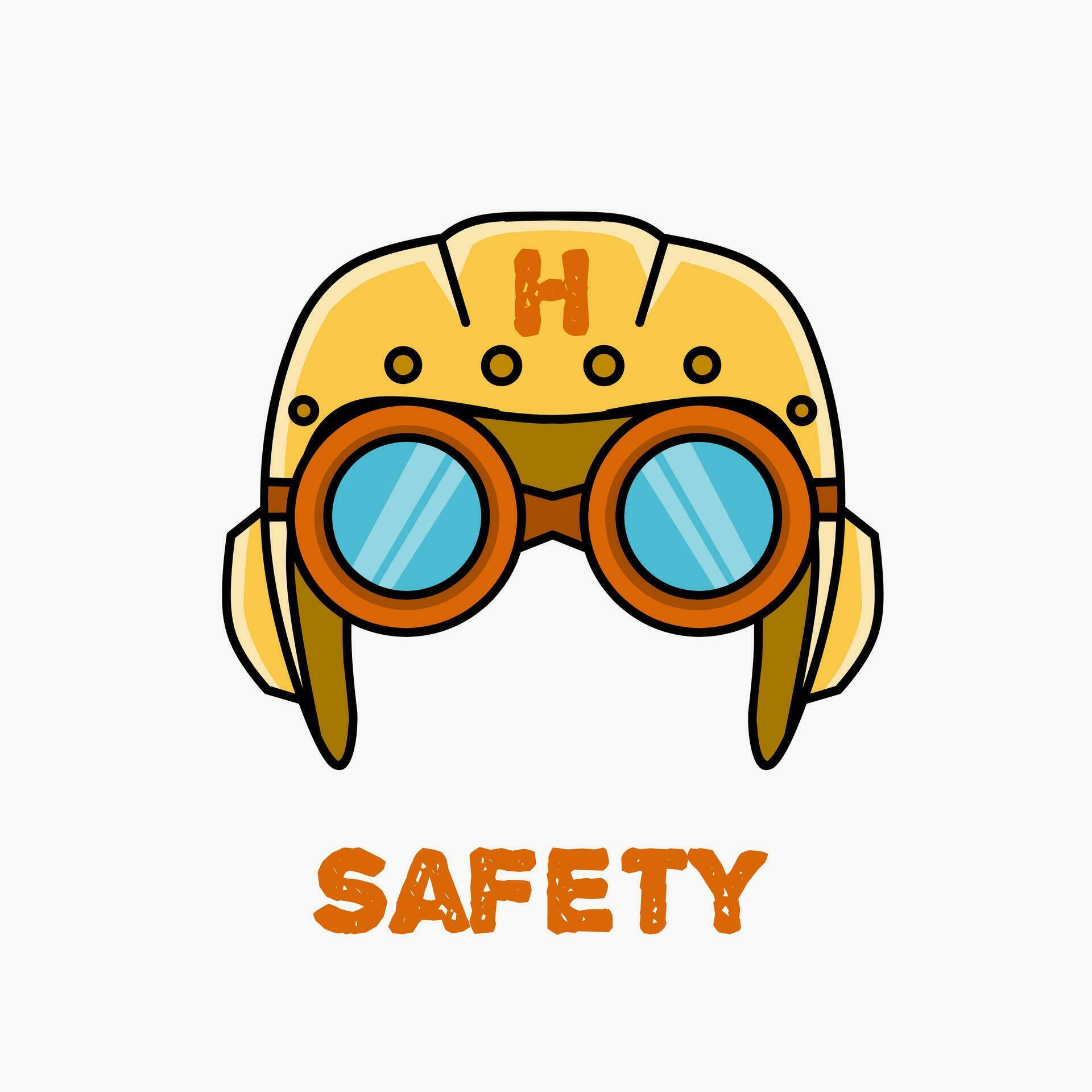 illustration vector of safety pilot helmet perfect for print and