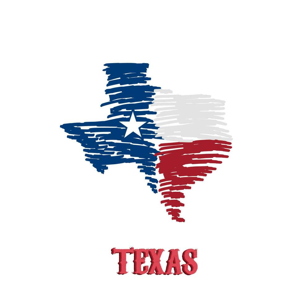 ilustración vector de Texas dibujo Perfecto para imprimir, etc.