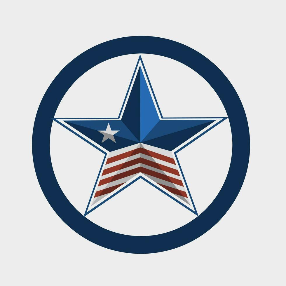 illustration vector of america star with vintage design