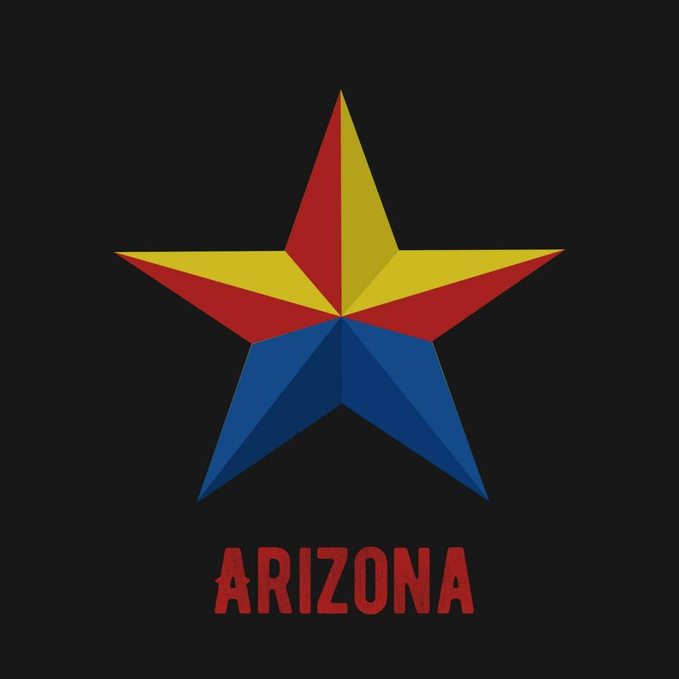 ilustración vector de Arizona estrella en Clásico diseño Perfecto para estampado, camiseta diseño, etc.