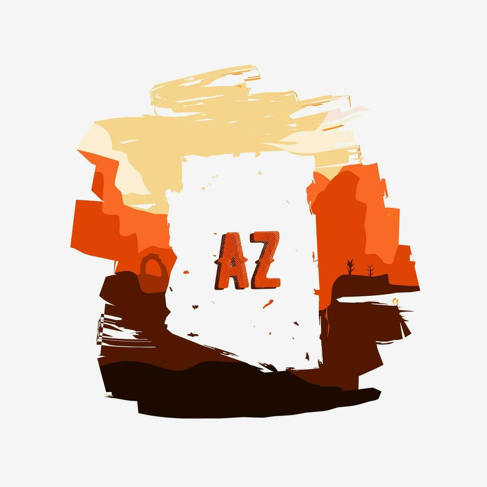 arizona desert, rock mountain, canyon scenery perfect for your t-shirt design, print, etc vector